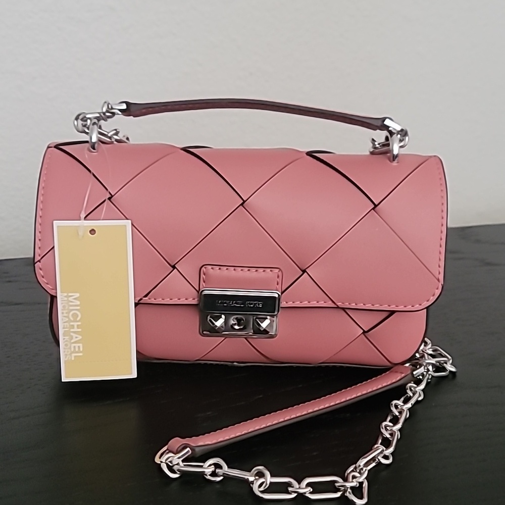 Michael KorsTribeca Small Convertible Chain Shoulder Bag In Rose - Picture 1 of 14